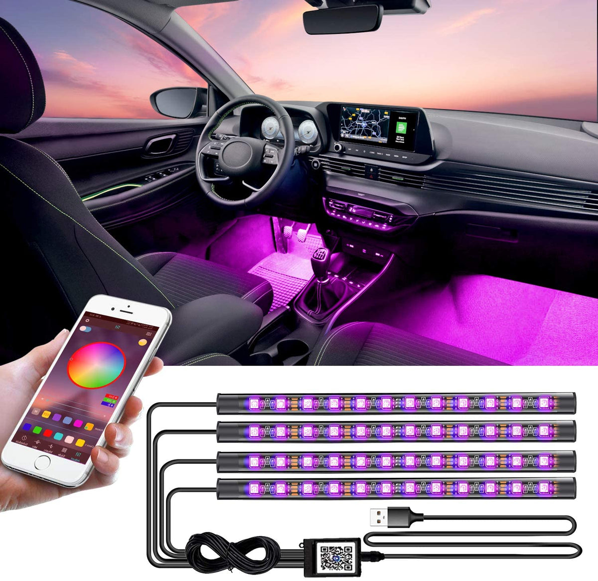 Multicolor Interior LED Lights for Car – TheBloomCar™