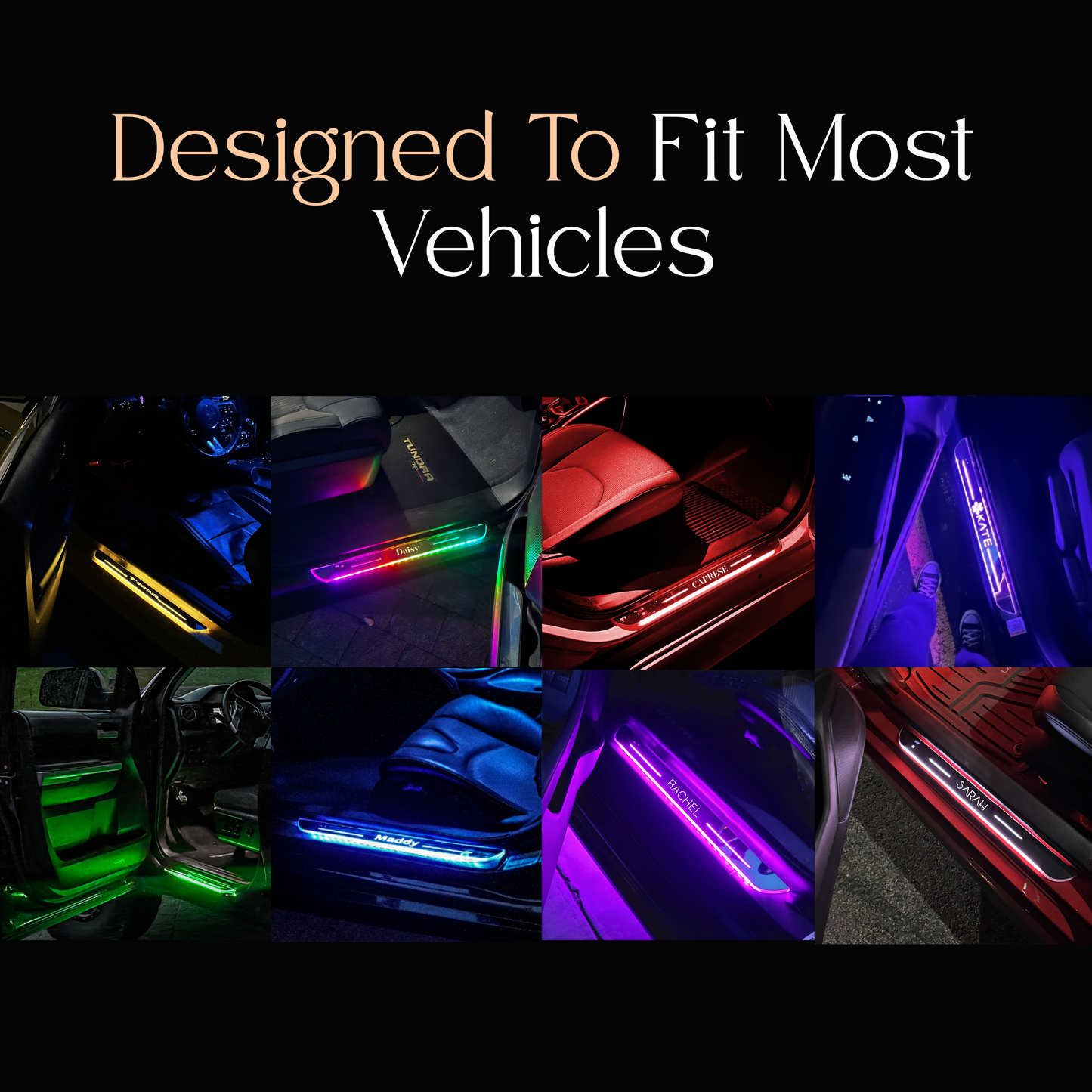 BloomCar Custom LED Car Door Sills